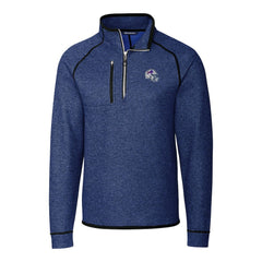 Buffalo Bills Cutter & Buck Helmet Mainsail Sweater-Knit Half-Zip Pullover Jacket Blue - NFL