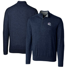 Buffalo Bills Cutter & Buck Helmet Lakemont Tri-Blend Quarter-Zip Pullover Sweater Navy - NFL