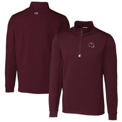 Washington Commanders Cutter & Buck Helmet Traverse Stretch Quarter-Zip Pullover Top Burgundy - NFL