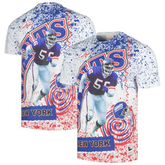 New York Giants Retired Player Name & Number Burst T-Shirt White - Mitchell & Ness