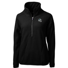 Carolina Panthers Cutter & Buck Women's Helmet Logo Cascade Eco Sherpa Fleece Half-Zip Pullover Jacket Black - NFL
