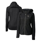 Baltimore Ravens Cutter & Buck Women's Helmet Logo Mainsail Sweater-Knit Full-Zip Hoodie Charcoal - NFL