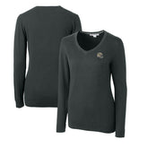 New Orleans Saints Cutter & Buck Women's Helmet Logo Lakemont Tri-Blend V-Neck Pullover Sweater Charcoal - NFL