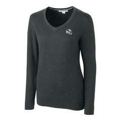 Arizona Cardinals Cutter & Buck Women's Helmet Logo Lakemont Tri-Blend V-Neck Pullover Sweater Charcoal - NFL