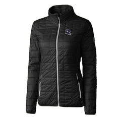 Minnesota Vikings Cutter & Buck Women's Helmet Logo Rainier PrimaLoft Eco Insulated Full-Zip Puffer Jacket Black - NFL