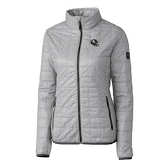 Pittsburgh Steelers Cutter & Buck Women's Helmet Logo Rainier PrimaLoft Eco Insulated Full-Zip Puffer Jacket Gray - NFL