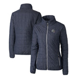 New England Patriots Cutter & Buck Women's Helmet Logo Rainier PrimaLoft Eco Insulated Full-Zip Puffer Jacket Heather Navy - NFL