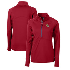San Francisco 49ers Cutter & Buck Women's Helmet Logo Adapt Eco Knit Stretch Recycled Half-Zip Pullover Top Scarlet - NFL