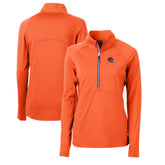 Cincinnati Bengals Cutter & Buck Women's Helmet Logo Adapt Eco Knit Stretch Recycled Half-Zip Pullover Top Orange - NFL