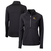 Green Bay Packers Cutter & Buck Women's Helmet Logo Adapt Eco Knit Stretch Recycled Half-Zip Pullover Top Black - NFL