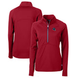Houston Texans Cutter & Buck Women's Helmet Logo Adapt Eco Knit Stretch Recycled Half-Zip Pullover Top Red - NFL