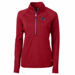 Houston Texans Cutter & Buck Women's Helmet Logo Adapt Eco Knit Stretch Recycled Half-Zip Pullover Top Red - NFL