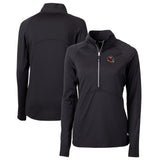 Washington Commanders Cutter & Buck Women's Helmet Logo Adapt Eco Knit Stretch Recycled Half-Zip Pullover Top Black - NFL