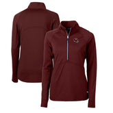 Washington Commanders Cutter & Buck Women's Helmet Logo Adapt Eco Knit Stretch Recycled Half-Zip Pullover Top Burgundy - NFL