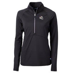 Arizona Cardinals Cutter & Buck Women's Helmet Logo Adapt Eco Knit Stretch Recycled Half-Zip Pullover Top Black - NFL