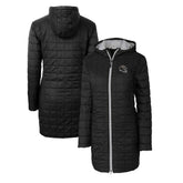 Baltimore Ravens Cutter & Buck Women's Helmet Logo Rainier Primaloft Eco Insulated Hooded Long Coat Black - NFL