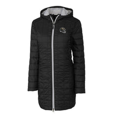 Baltimore Ravens Cutter & Buck Women's Helmet Logo Rainier Primaloft Eco Insulated Hooded Long Coat Black - NFL