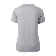 Pittsburgh Steelers Cutter & Buck Women's Helmet Logo DryTec Forge Stretch V-Neck Blade Top Heather Gray - NFL