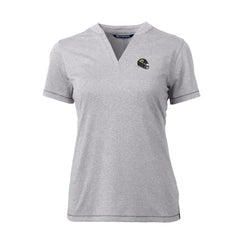 Jacksonville Jaguars Cutter & Buck Women's Helmet Logo DryTec Forge Stretch V-Neck Blade Top Heather Gray - NFL