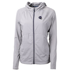 Minnesota Vikings Cutter & Buck Women's Helmet Logo Adapt Eco Knit Hybrid Recycled Full-Zip Hoodie Heather Gray - NFL
