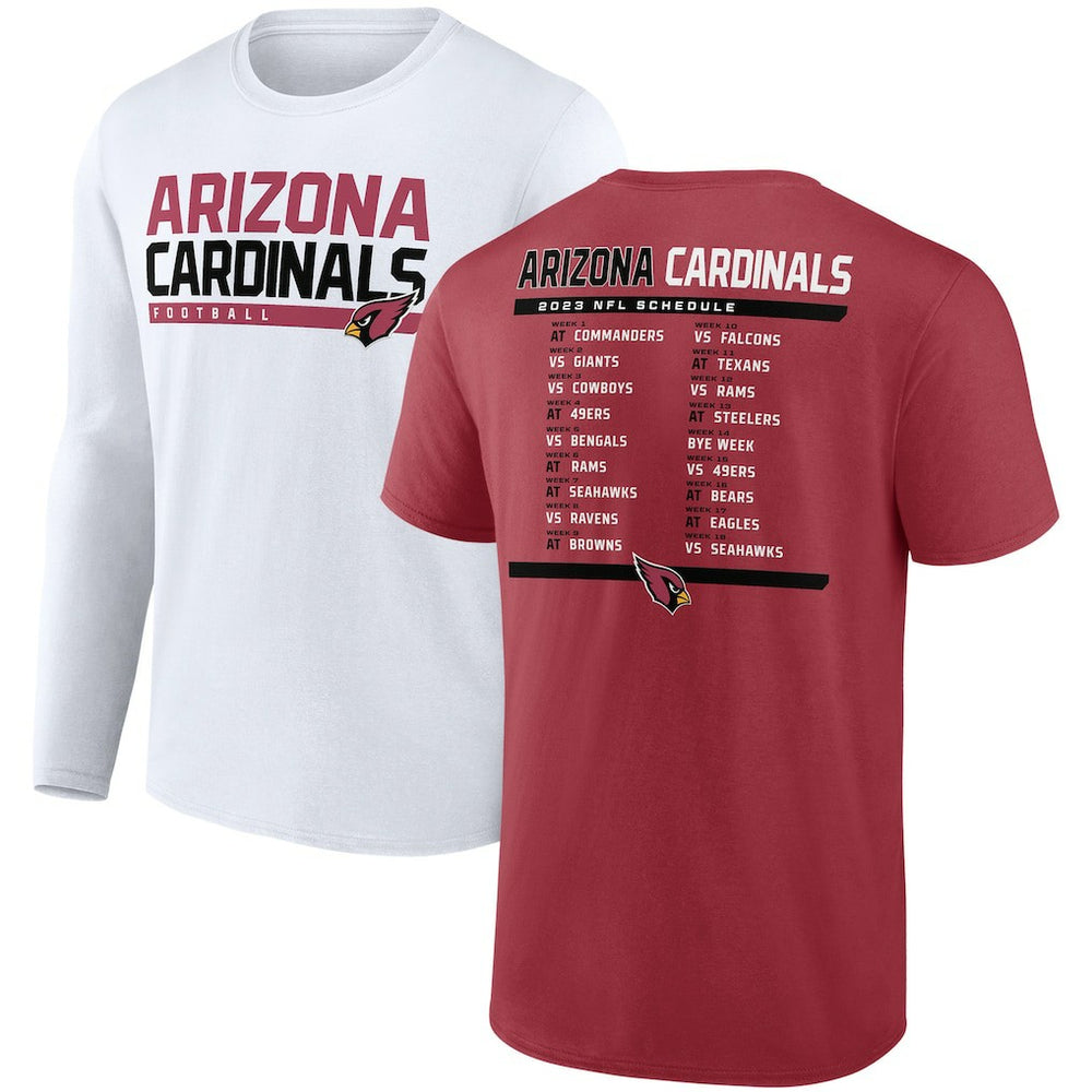 Arizona Cardinals Two-Pack 2023 Schedule T-Shirt Combo Set Cardinal/White - Fanatics