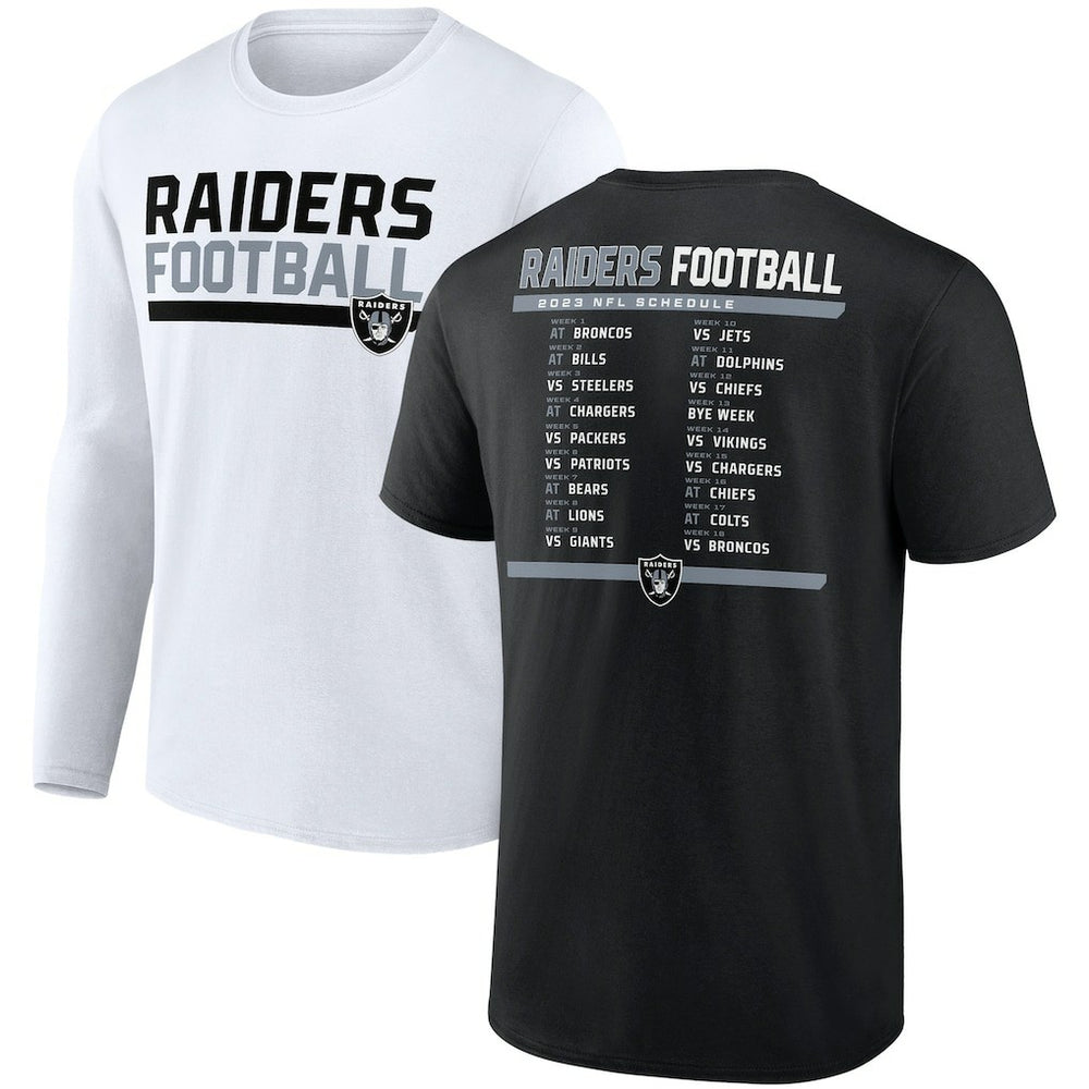 Las Vegas Raiders Two-Pack 2023 Schedule T-Shirt Combo Set Black/White - Fanatics