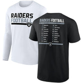 Las Vegas Raiders Two-Pack 2023 Schedule T-Shirt Combo Set Black/White - Fanatics