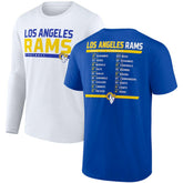 Los Angeles Rams Two-Pack 2023 Schedule T-Shirt Combo Set Royal/White - Fanatics