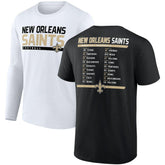 New Orleans Saints Two-Pack 2023 Schedule T-Shirt Combo Set Black/White - Fanatics