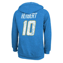Justin Herbert Los Angeles Chargers Majestic Threads Women's Name & Number Tri-Blend Pullover Hoodie Powder Blue - NFL