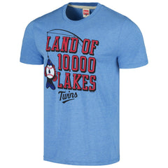 Minnesota Twins Homage Land of 10,000 Lakes Hyper Local Tri-Blend T-Shirt On Sale