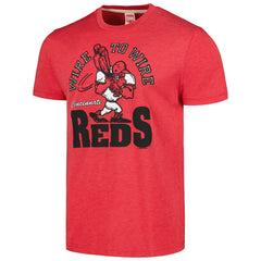 Cincinnati Reds Homage Doodle Collection Wire to Wire Tri-Blend T-Shirt Lifestyle