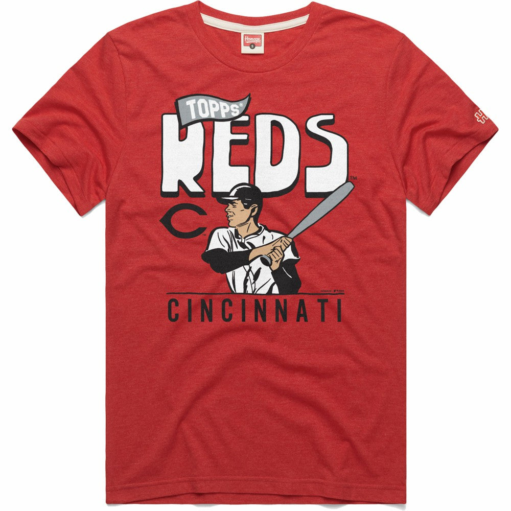 Cincinnati Reds Homage x Topps Tri-Blend T-Shirt On Sale
