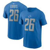 Jahmyr Gibbs Detroit Lions 2023 NFL Draft First Round Pick Player Name & Number T-Shirt Blue - Nike