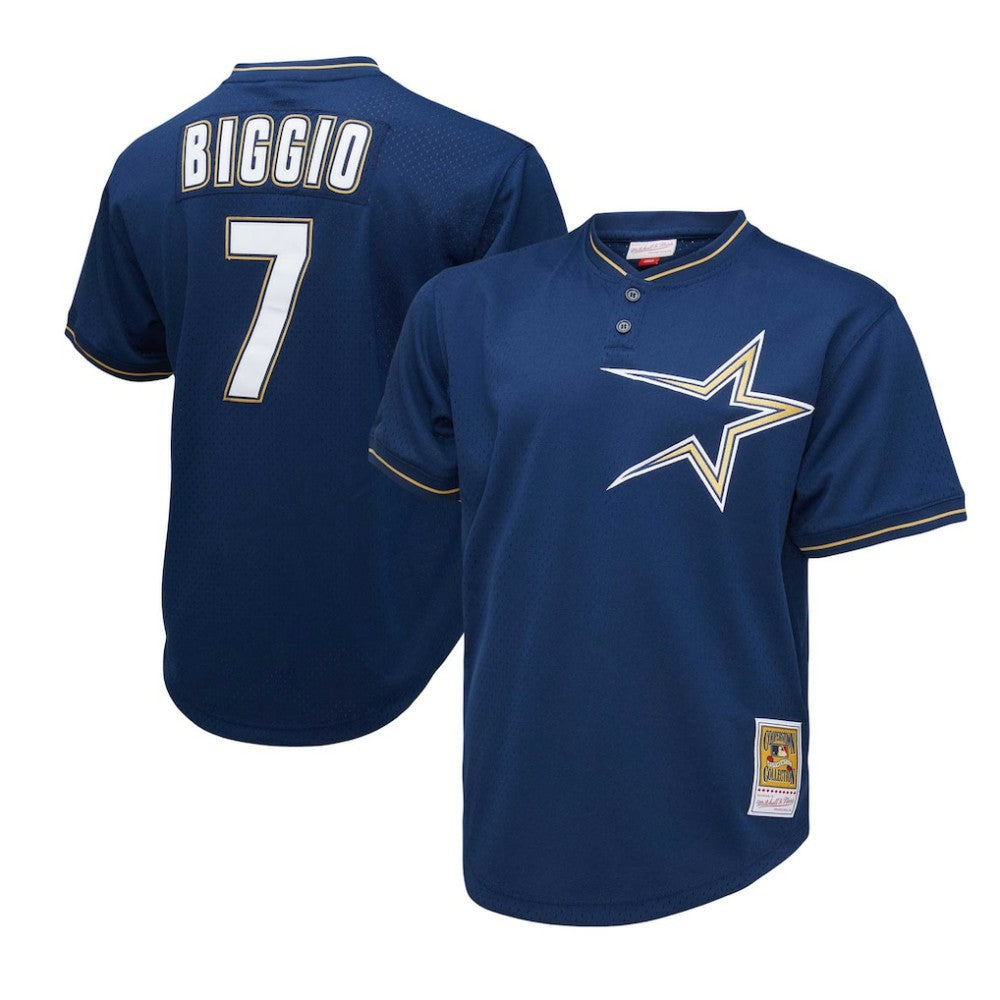 Craig Biggio Houston Astros Mitchell & Ness 1991 Cooperstown Collection Mesh Pullover Jersey Sale