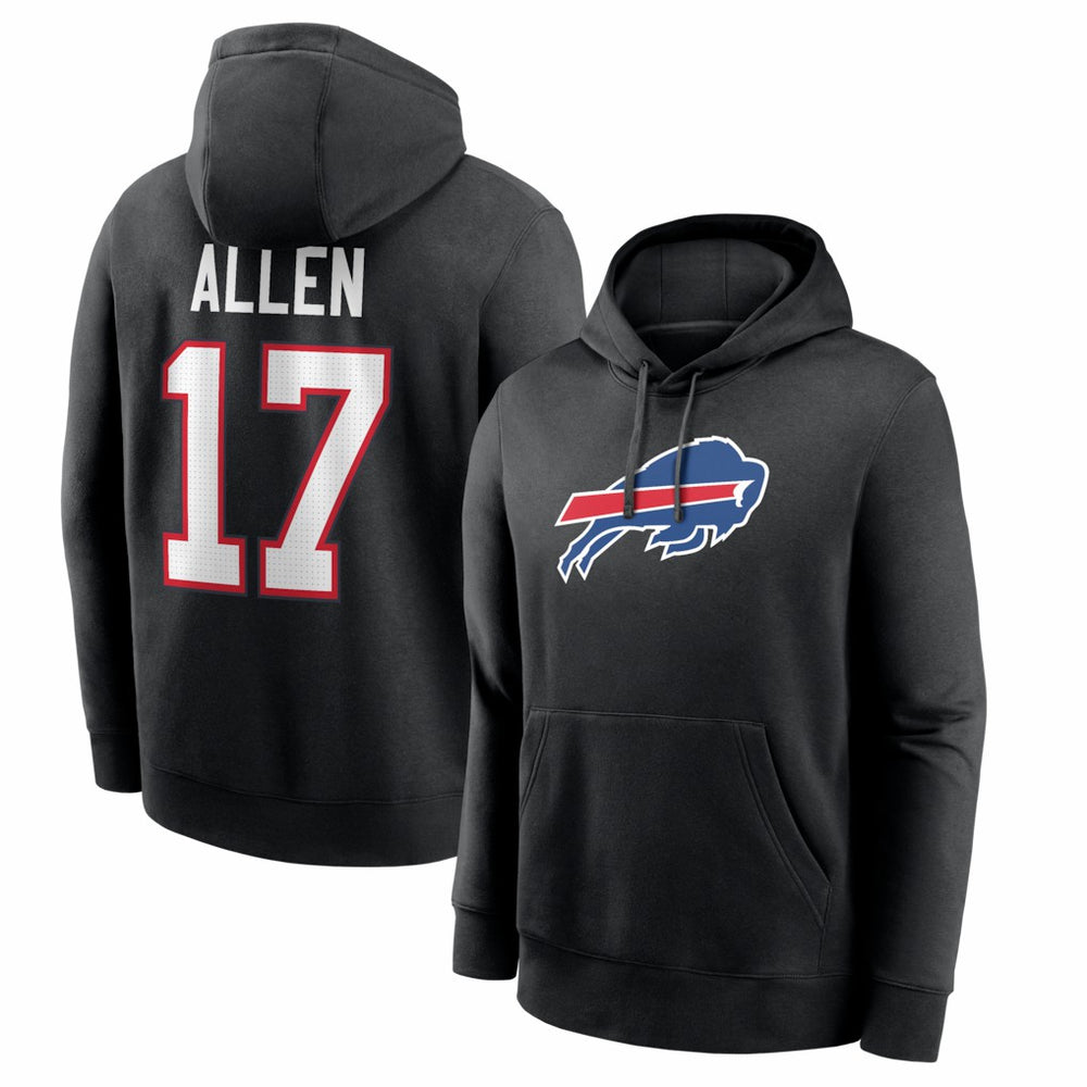 Josh Allen Buffalo Bills Name & Number Fleece Hoodie Black - Nike