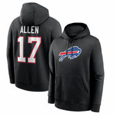 Josh Allen Buffalo Bills Name & Number Fleece Hoodie Black - Nike