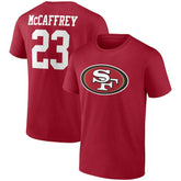 Christian McCaffrey San Francisco 49ers Player Icon Name & Number T-Shirt Scarlet - Fanatics