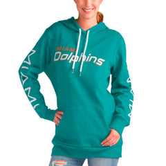 Miami Dolphins G-III 4Her by Carl Banks Women's Extra Inning Pullover Hoodie Aqua - NFL
