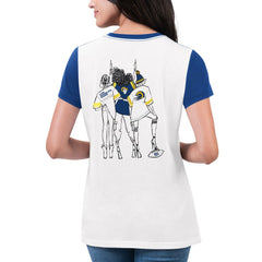 Los Angeles Rams G-III 4Her by Carl Banks Women's Fashion Illustration T-Shirt White/Royal - NFL
