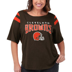 Cleveland Browns G-III 4Her by Carl Banks Women's Plus Size Linebacker T-Shirt Brown - NFL
