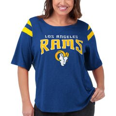 Los Angeles Rams G-III 4Her by Carl Banks Women's Plus Size Linebacker T-Shirt Royal - NFL