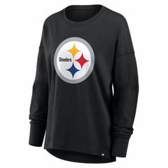 Pittsburgh Steelers Women's Essential Long Sleeve T-Shirt Black - Fanatics