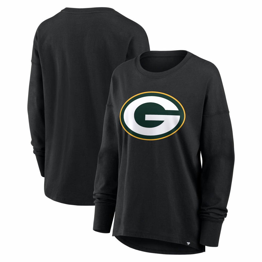 Green Bay Packers Women's Essential Long Sleeve T-Shirt Black - Fanatics