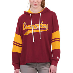 Washington Commanders Starter Women's Bump And Run Long Sleeve Hoodie T-Shirt Burgundy - NFL