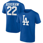 Clayton Kershaw Los Angeles Dodgers Player Icon Name & Number T-Shirt Clearance