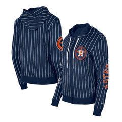 Houston Astros New Era Women's Pinstripe Tri-Blend Full-Zip Hoodie Jacket for sale