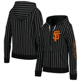 San Francisco Giants New Era Women's Pinstripe Tri-Blend Full-Zip Jacket discount