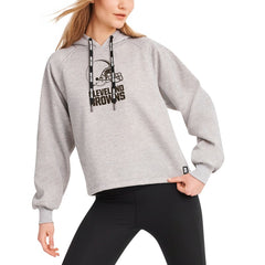 Cleveland Browns DKNY Sport Women's Debbie Dolman Raglan Pullover Hoodie Heather Gray - NFL