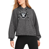 Las Vegas Raiders DKNY Sport Women's Debbie Dolman Raglan Pullover Hoodie Black - NFL